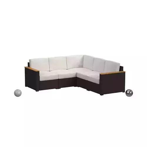 HOMESTYLES Wicker Rattan Outdoor Sectional 