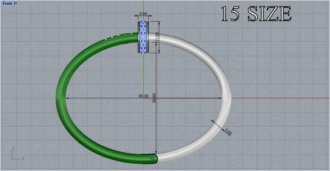Bracelet Size 15 3D print model_4
