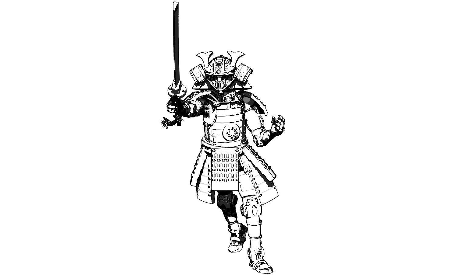 Robo Samurai 3D print model_7