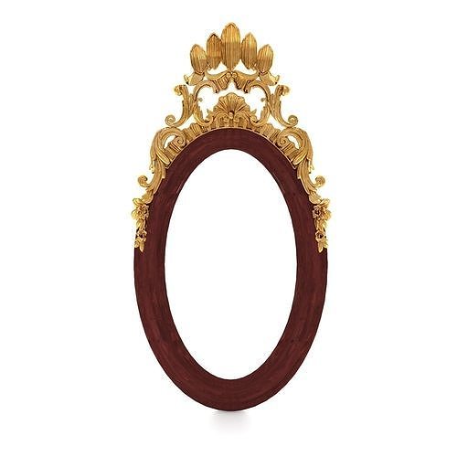 Carving Mirror For Decoration Low-poly 3D model