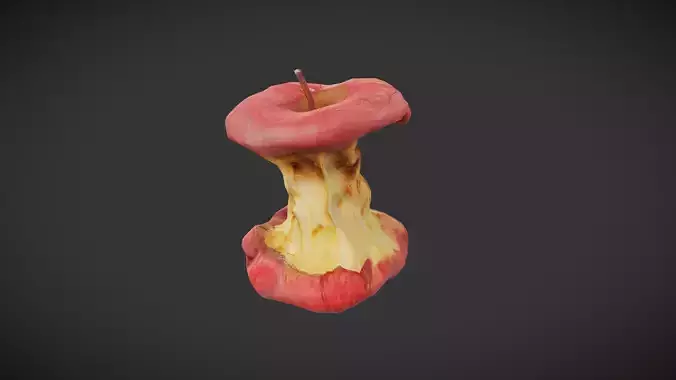 Rotten Apple Core Low-poly 3D model