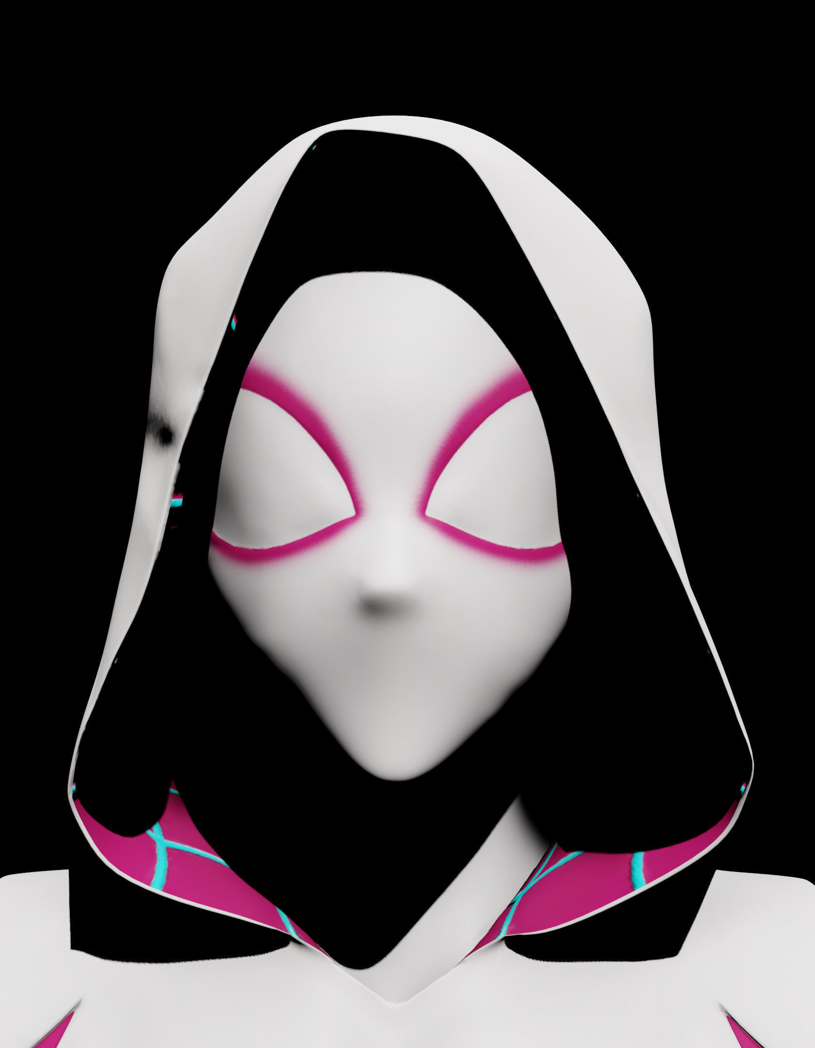 Spider Gwen Girl 3D Model - Printable Realistic and Textured 3D model_5
