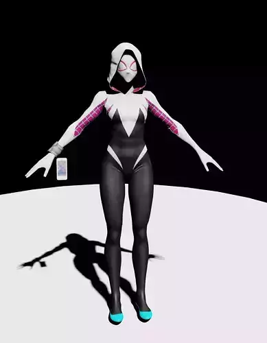 Spider Gwen Girl 3D Model - Printable Realistic and Textured 3D model