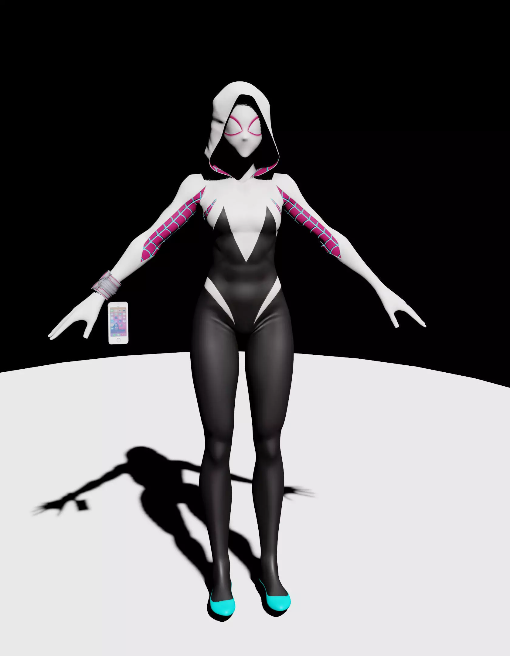 Spider Gwen Girl 3D Model - Printable Realistic and Textured 3D model_0