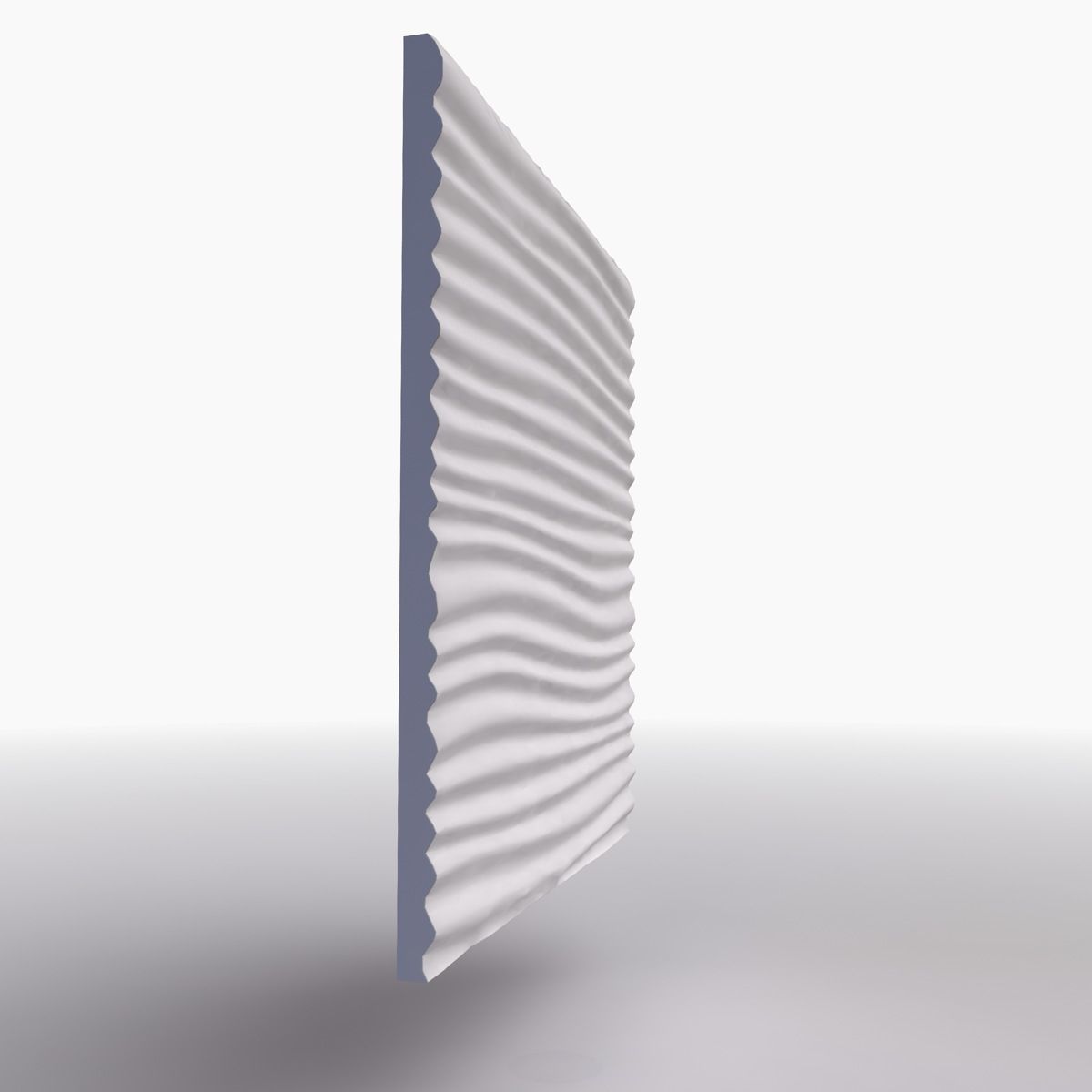decorative wall panel waves 3D model_1