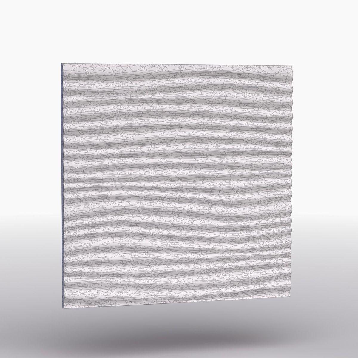 decorative wall panel waves 3D model_3