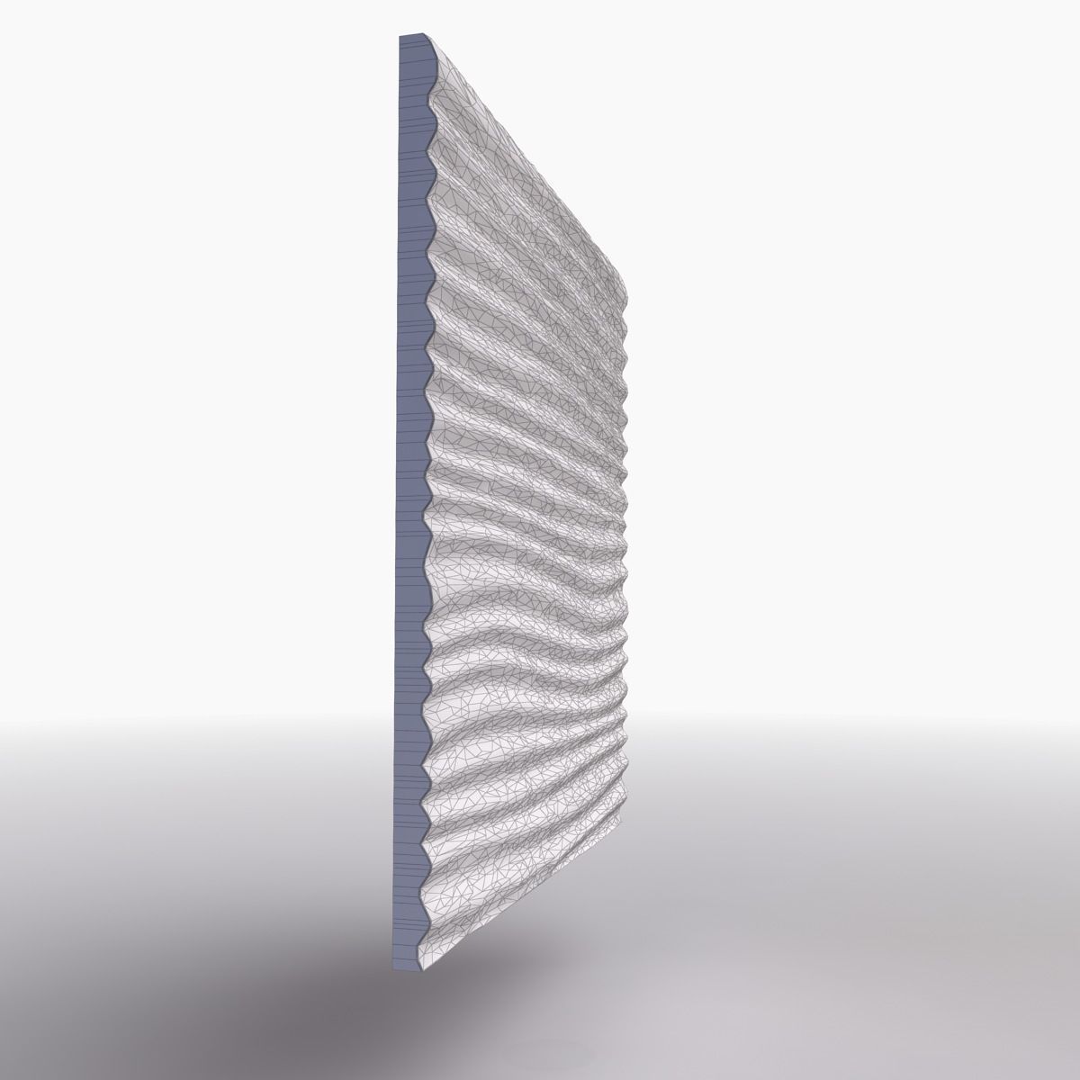 decorative wall panel waves 3D model_4