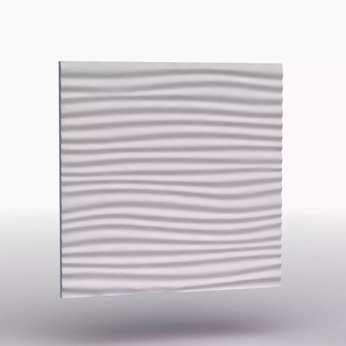 decorative wall panel waves 3D model_0