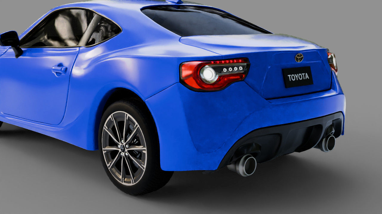Toyota GT 86 2017 Facelift Low-poly 3D model_8