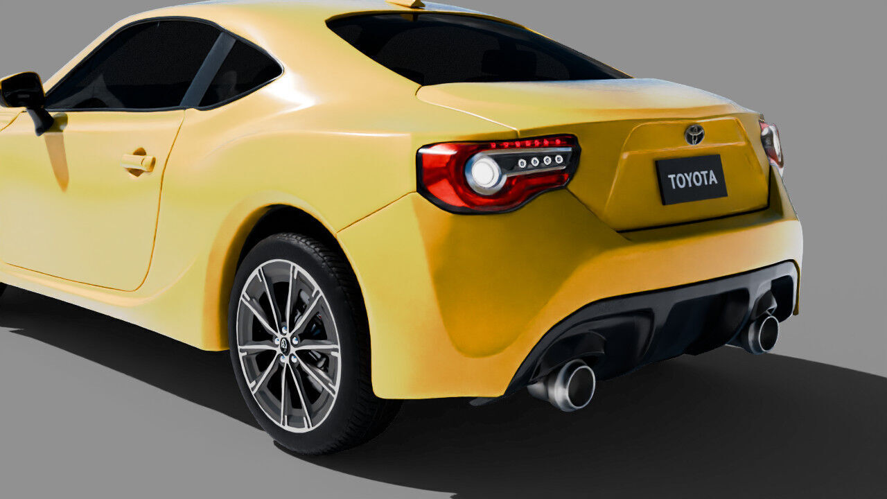 Toyota GT 86 2017 Facelift Low-poly 3D model_2