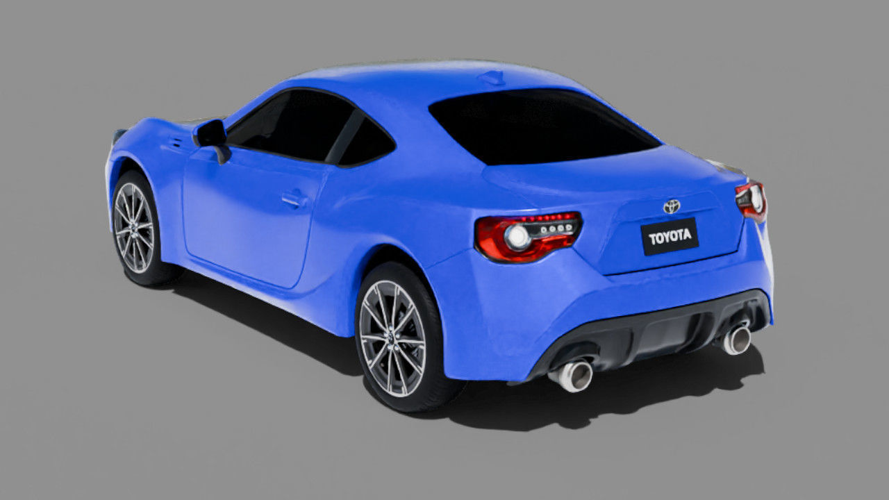 Toyota GT 86 2017 Facelift Low-poly 3D model_4