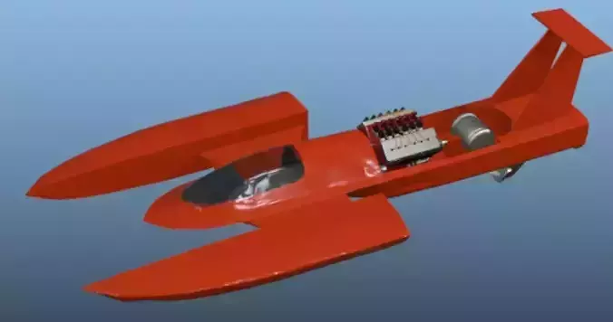 Drag Boat - Terminator - High Poly 3D Model