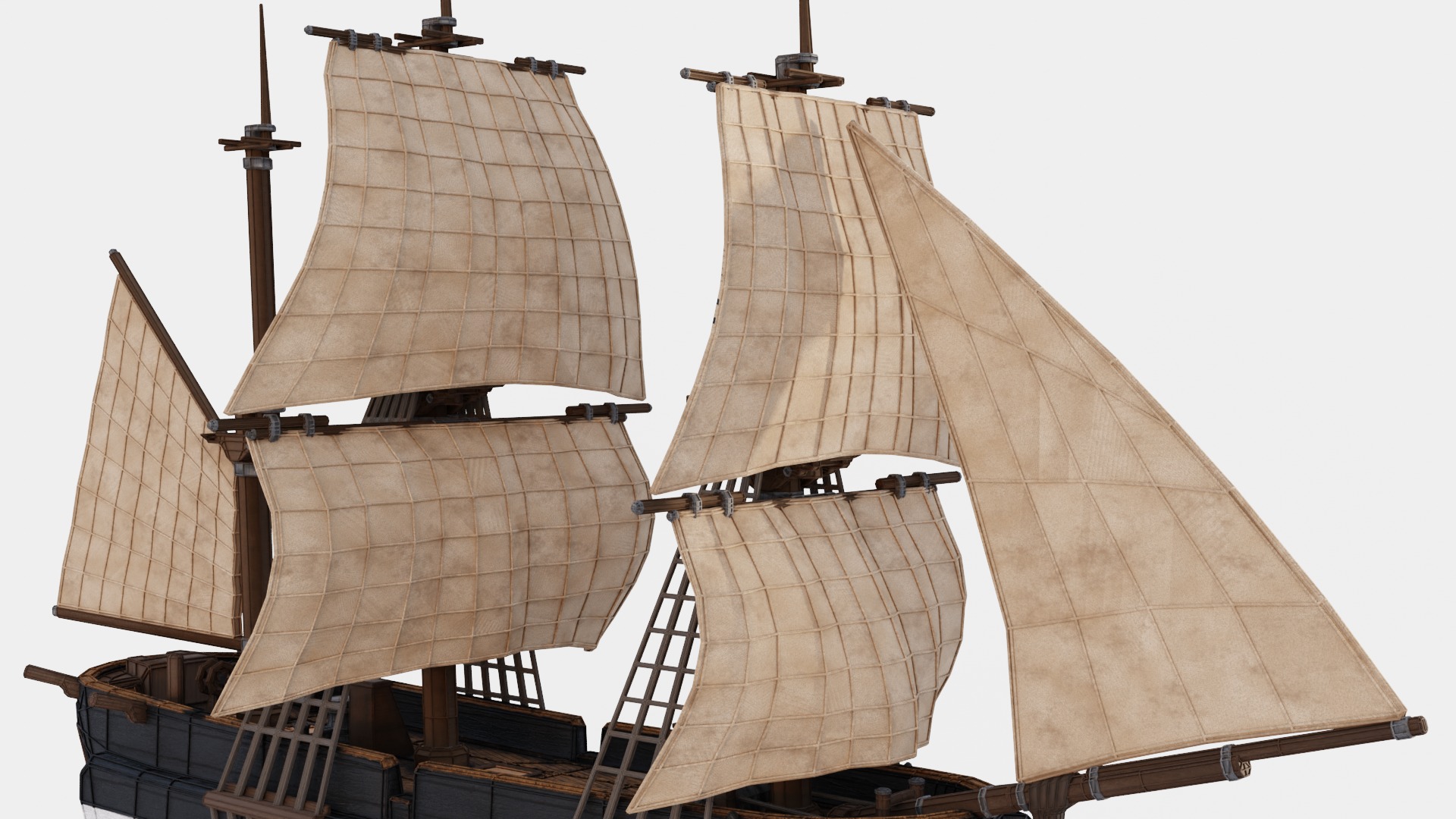 Hecla-Class Bomb Vessel Low-poly 3D model_15