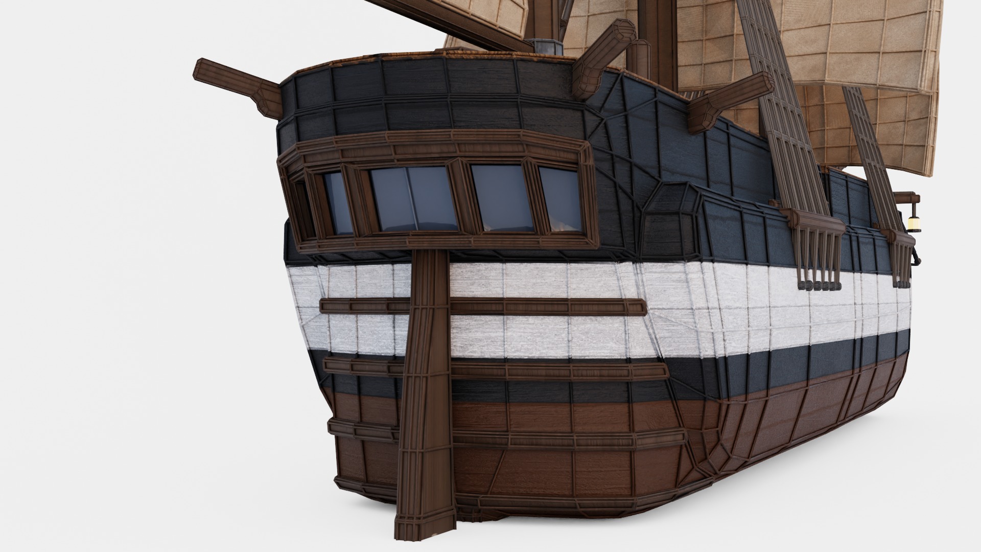 Hecla-Class Bomb Vessel Low-poly 3D model_17