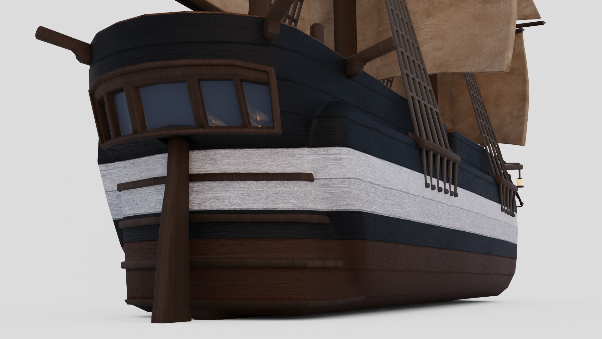 Hecla-Class Bomb Vessel Low-poly 3D model_10
