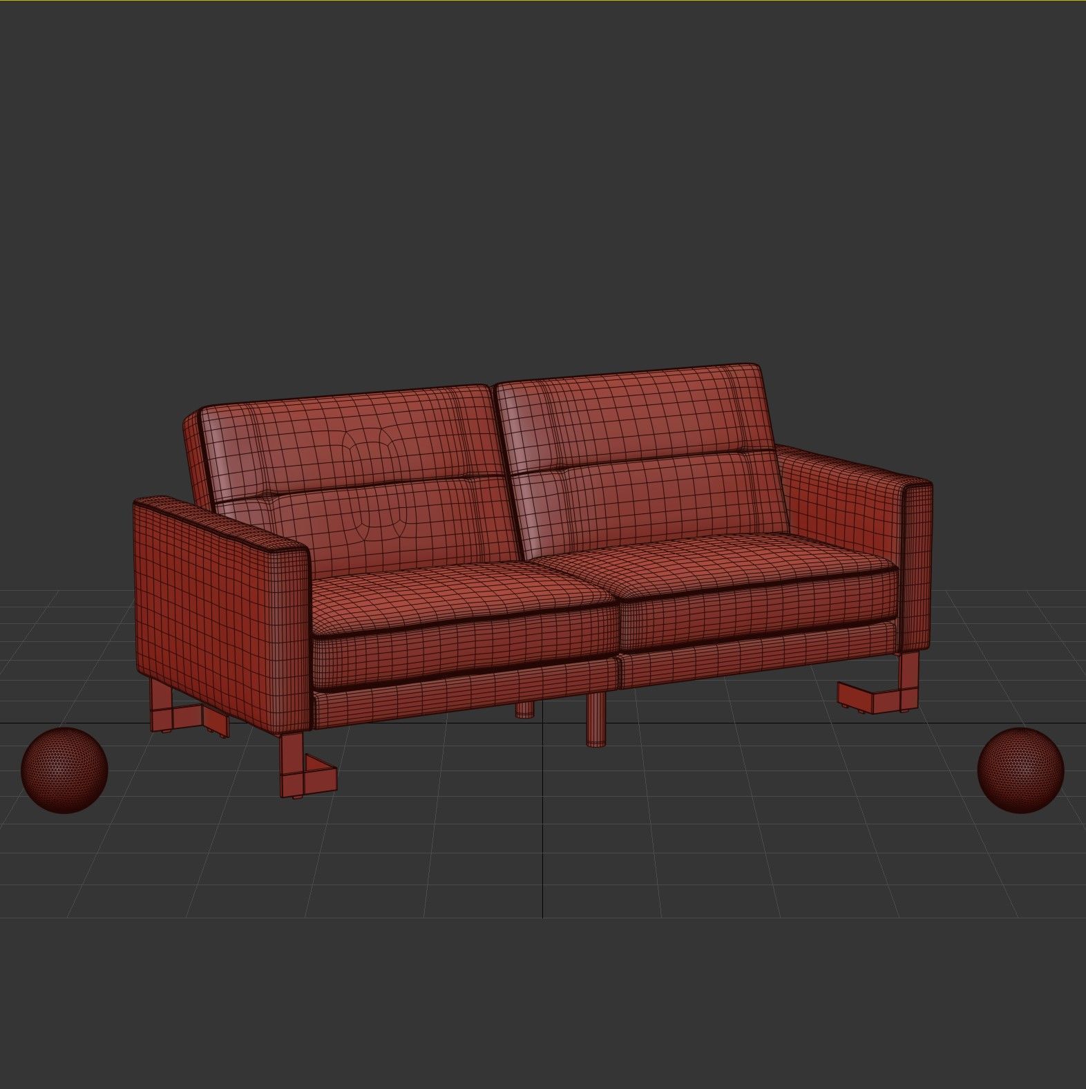  Tribeca Foldable Sofa Bed Low-poly 3D model_6