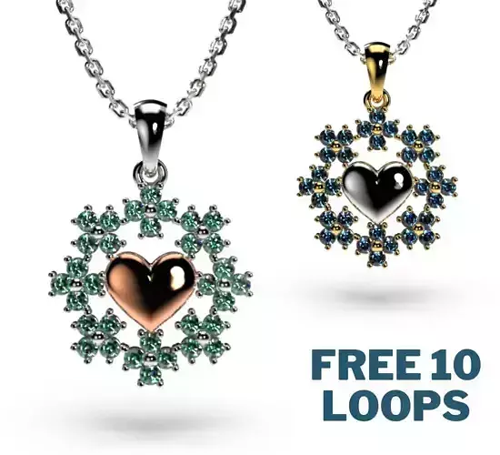 HEART PENDANT LOVE SIGN - Diamond Valentines Day Gift