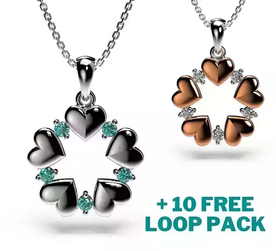 HEART PENDANT LOVE SIGN - Diamond Valentines Day Gift