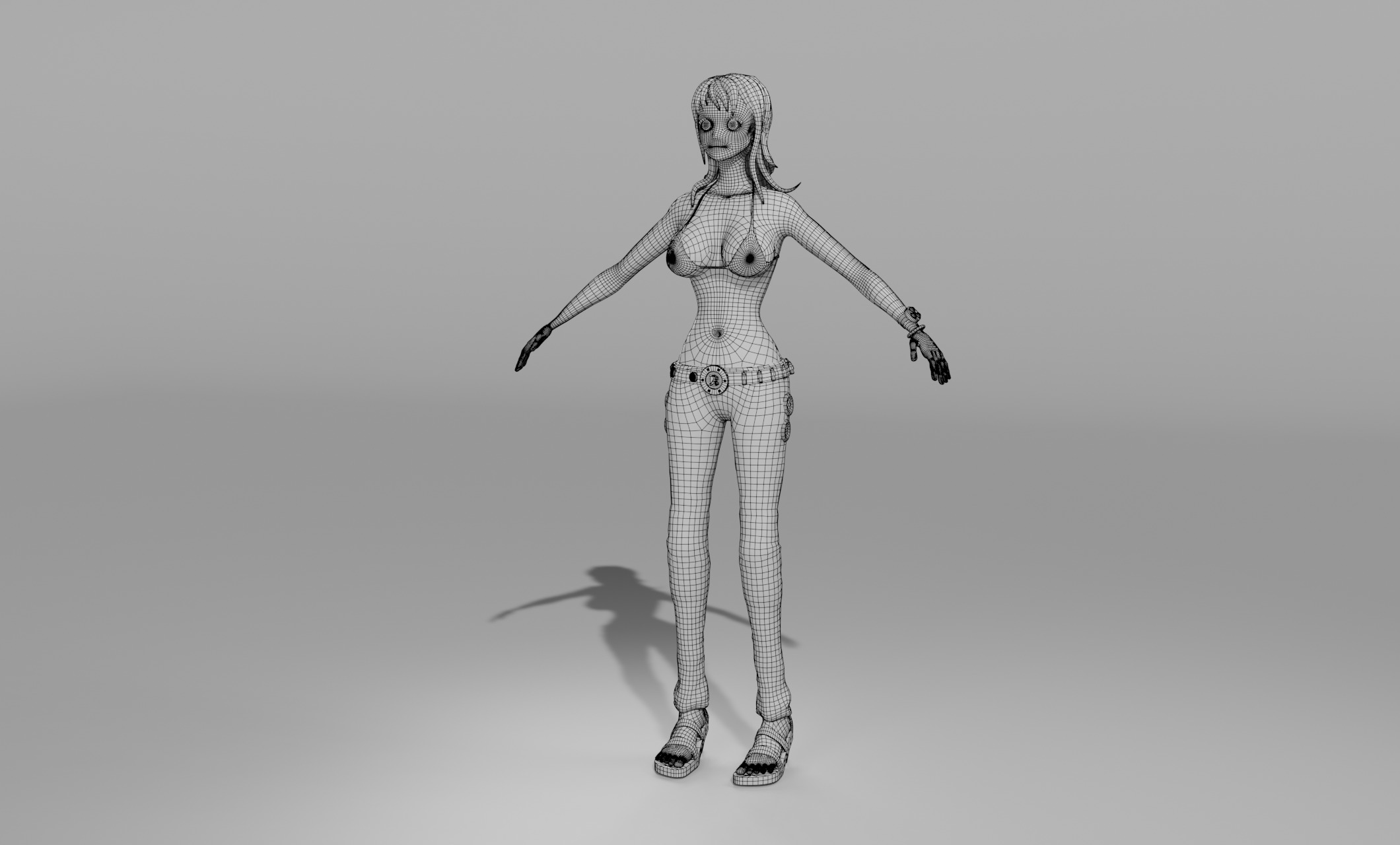 3d Nami rigged Low-poly Free low-poly 3D model_8