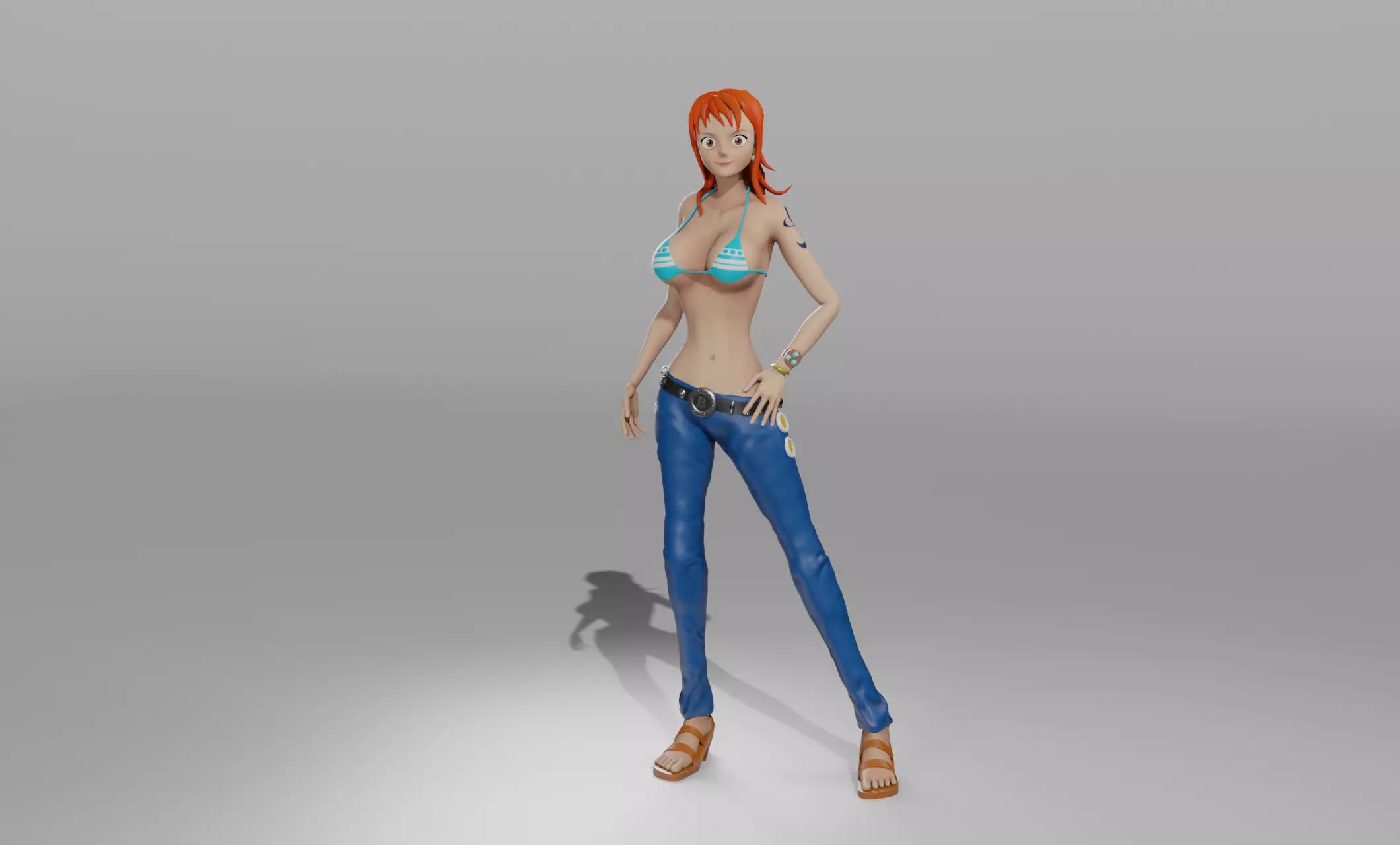 3d Nami rigged Low-poly Free low-poly 3D model_0