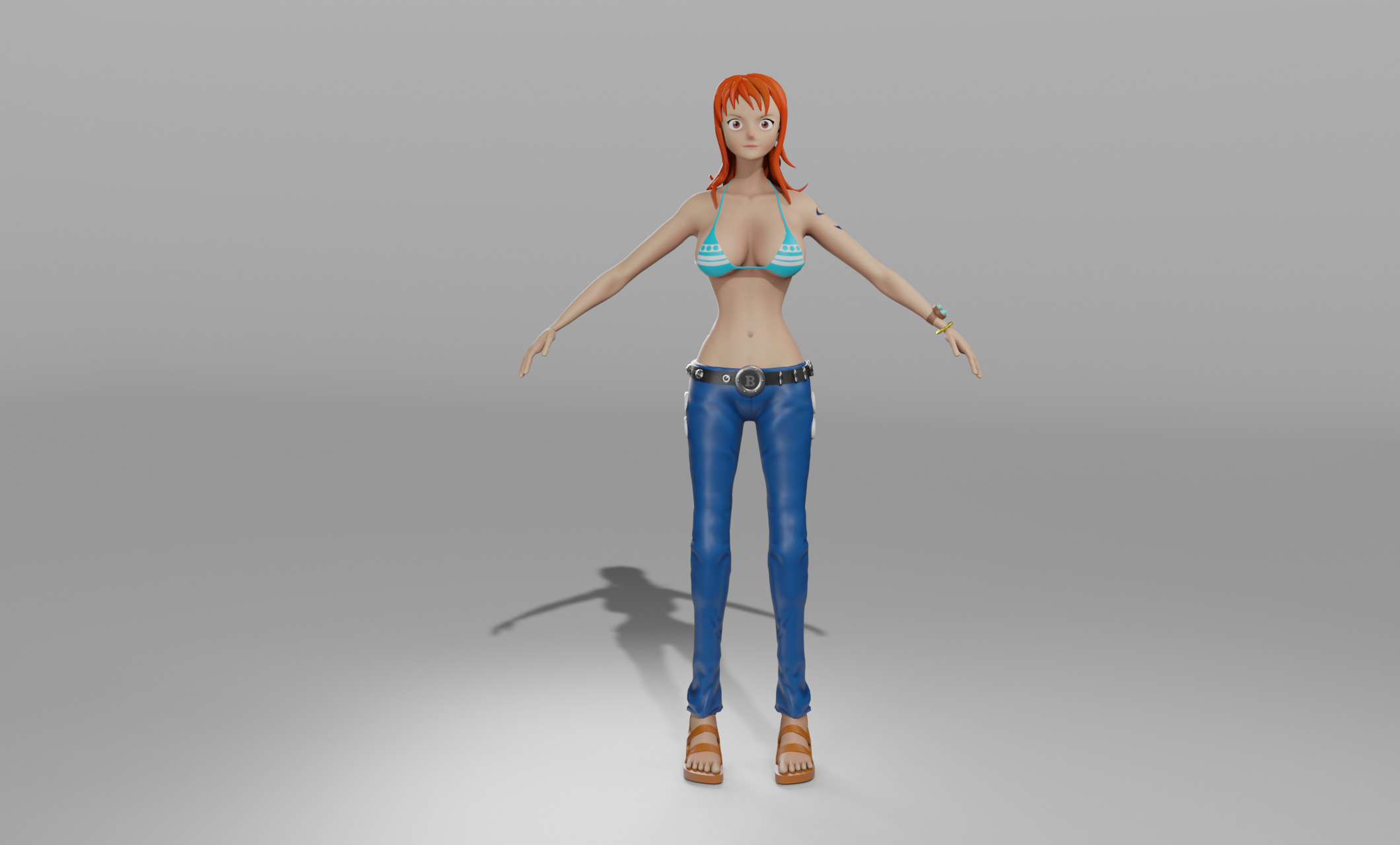 3d Nami rigged Low-poly Free low-poly 3D model_2