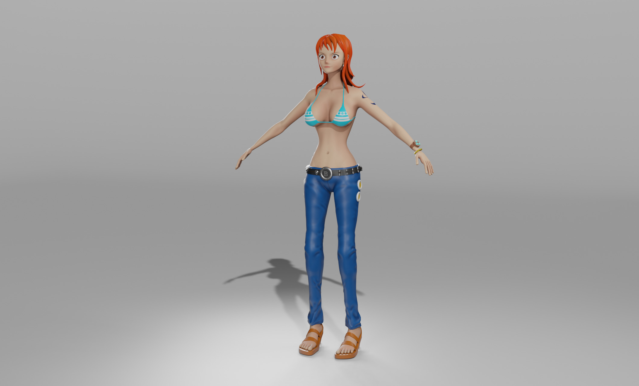 3d Nami rigged Low-poly Free low-poly 3D model_1