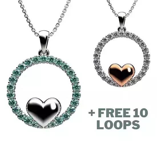 HEART PENDANT LOVE SIGN - Diamond Valentines Day Gift