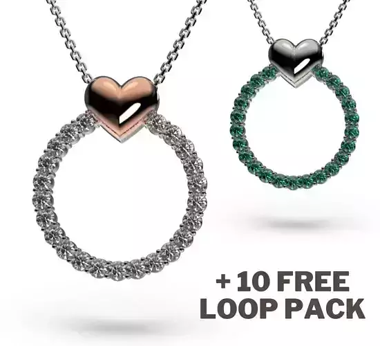 HEART PENDANT LOVE SIGN - Diamond Valentines Day Gift