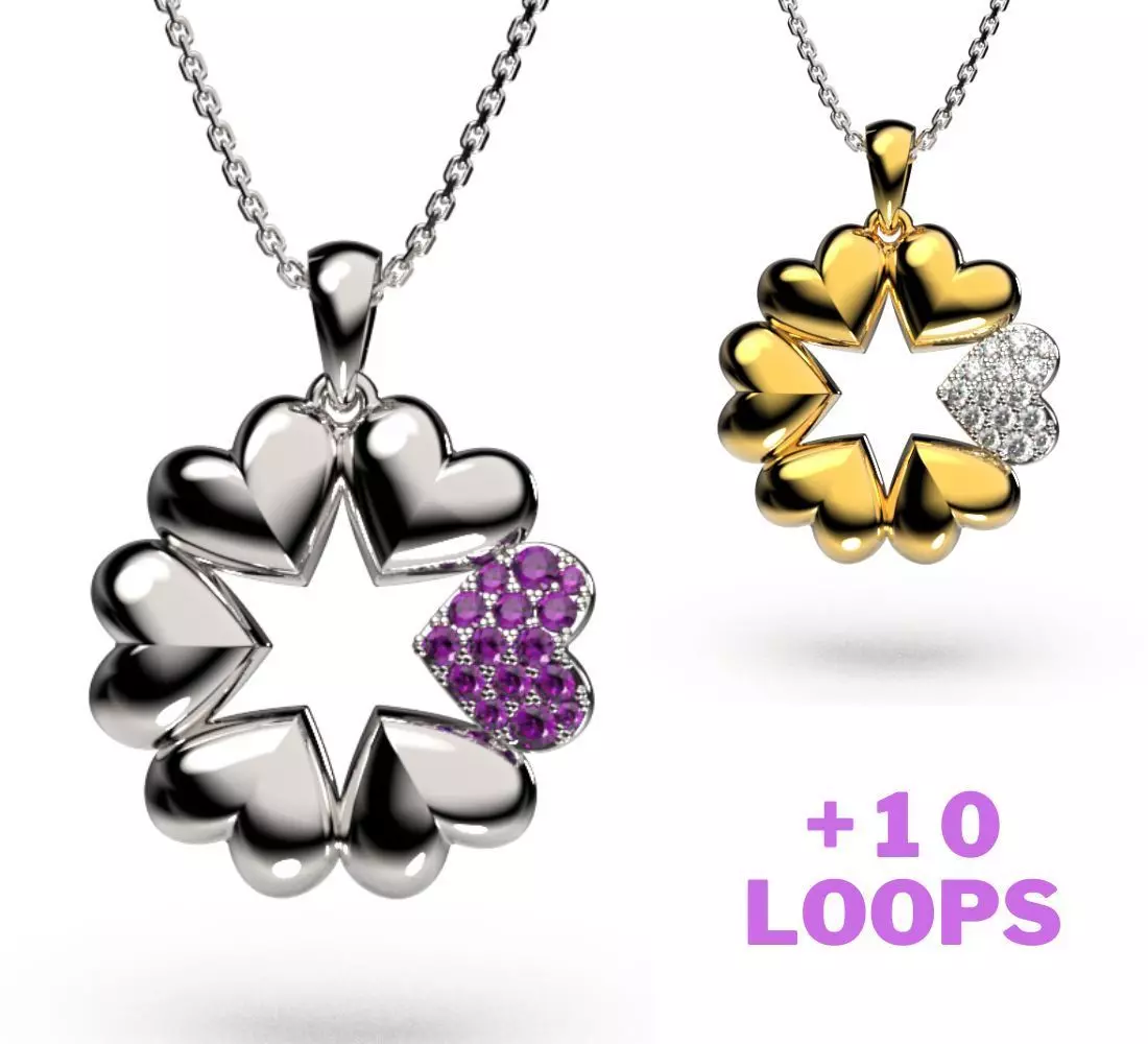 HEART PENDANT LOVE SIGN - Diamond Valentines Day Gift 3D print model