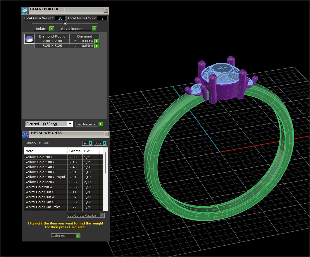 Ring stone 5 25 mm 3D print model_3