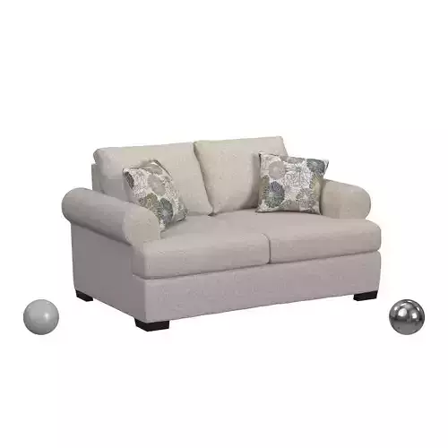 Contemporary Extra Large Loveseat with Rolled Arms