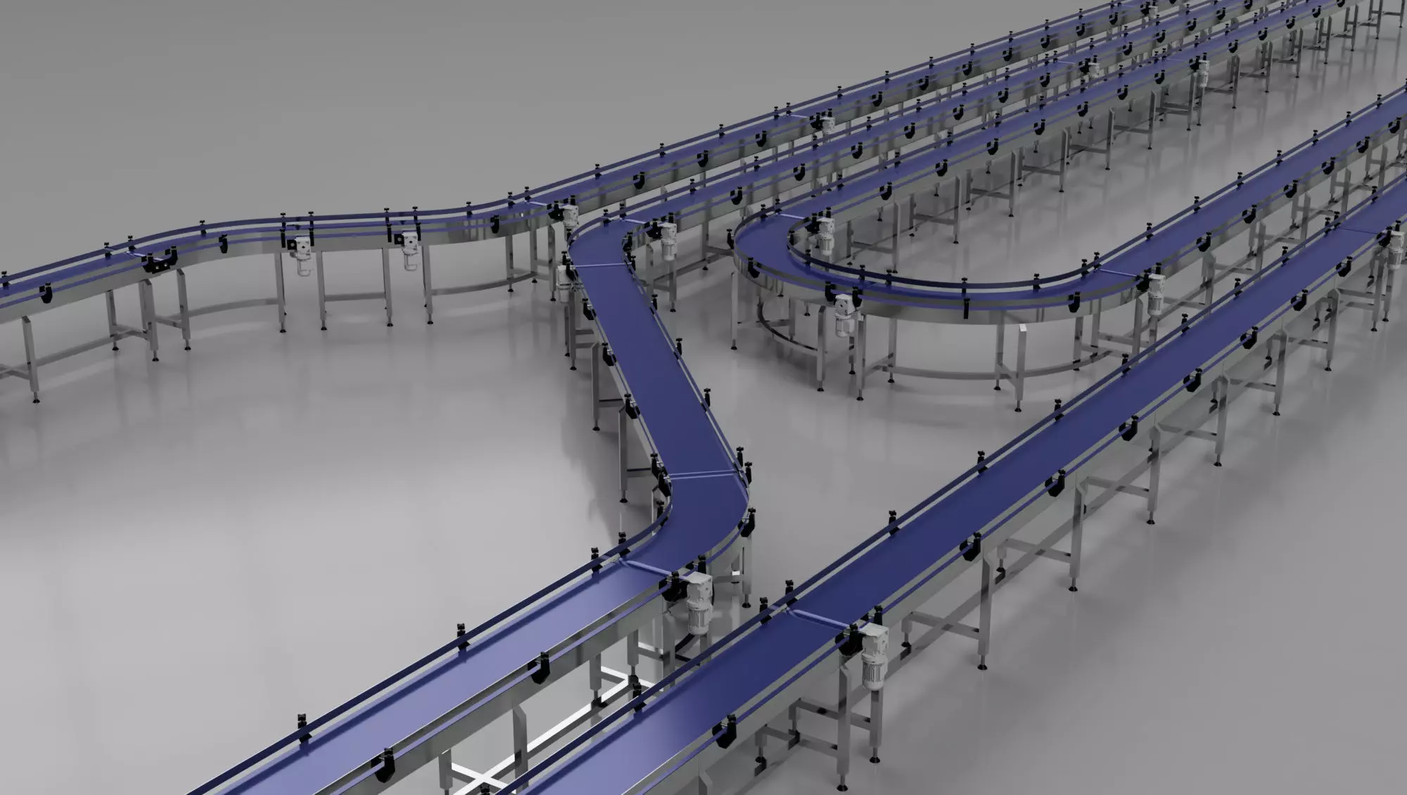 Conveyor Belt Bundle 3D Model 3D model_0