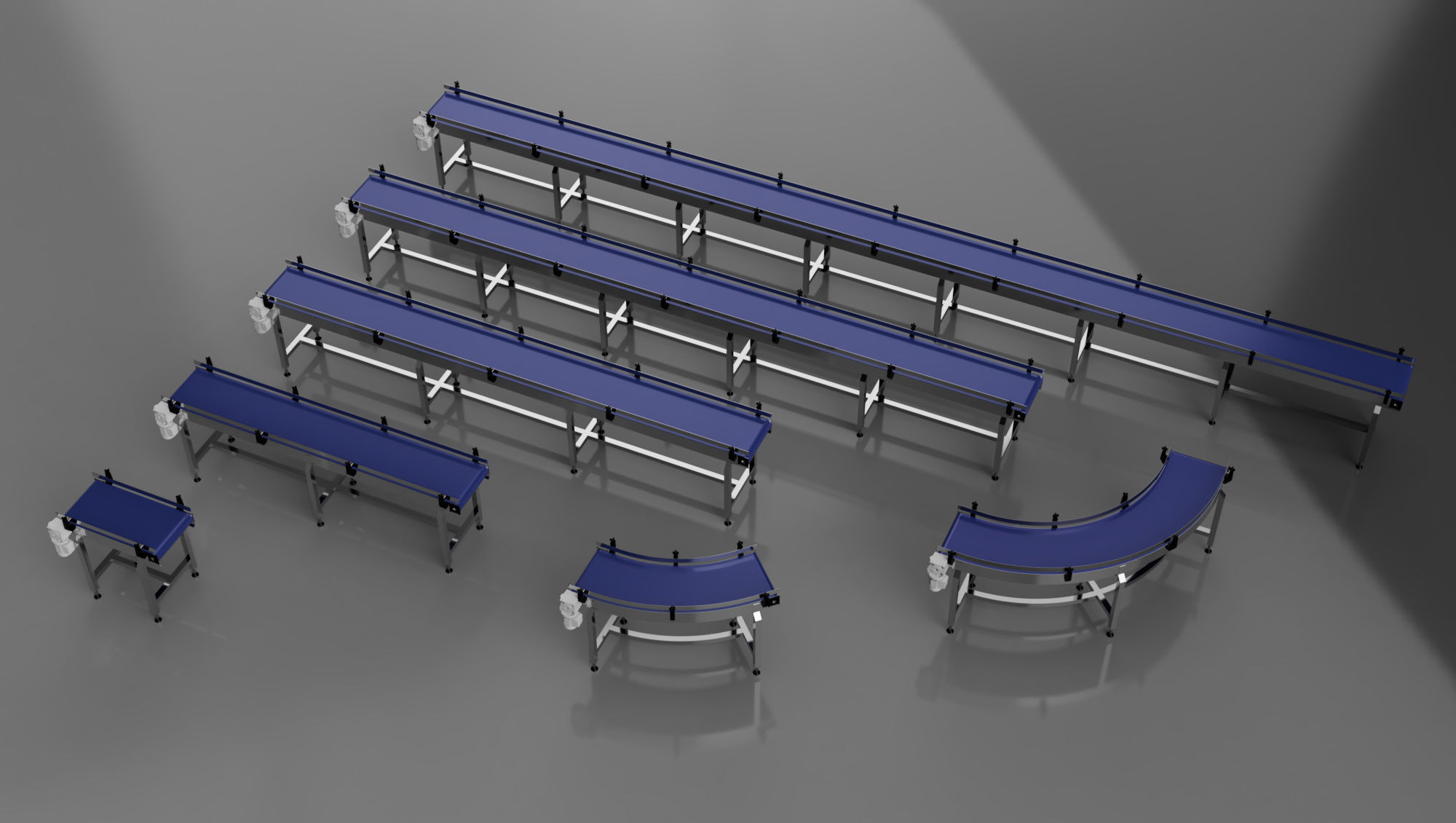 Conveyor Belt Bundle 3D Model 3D model_11