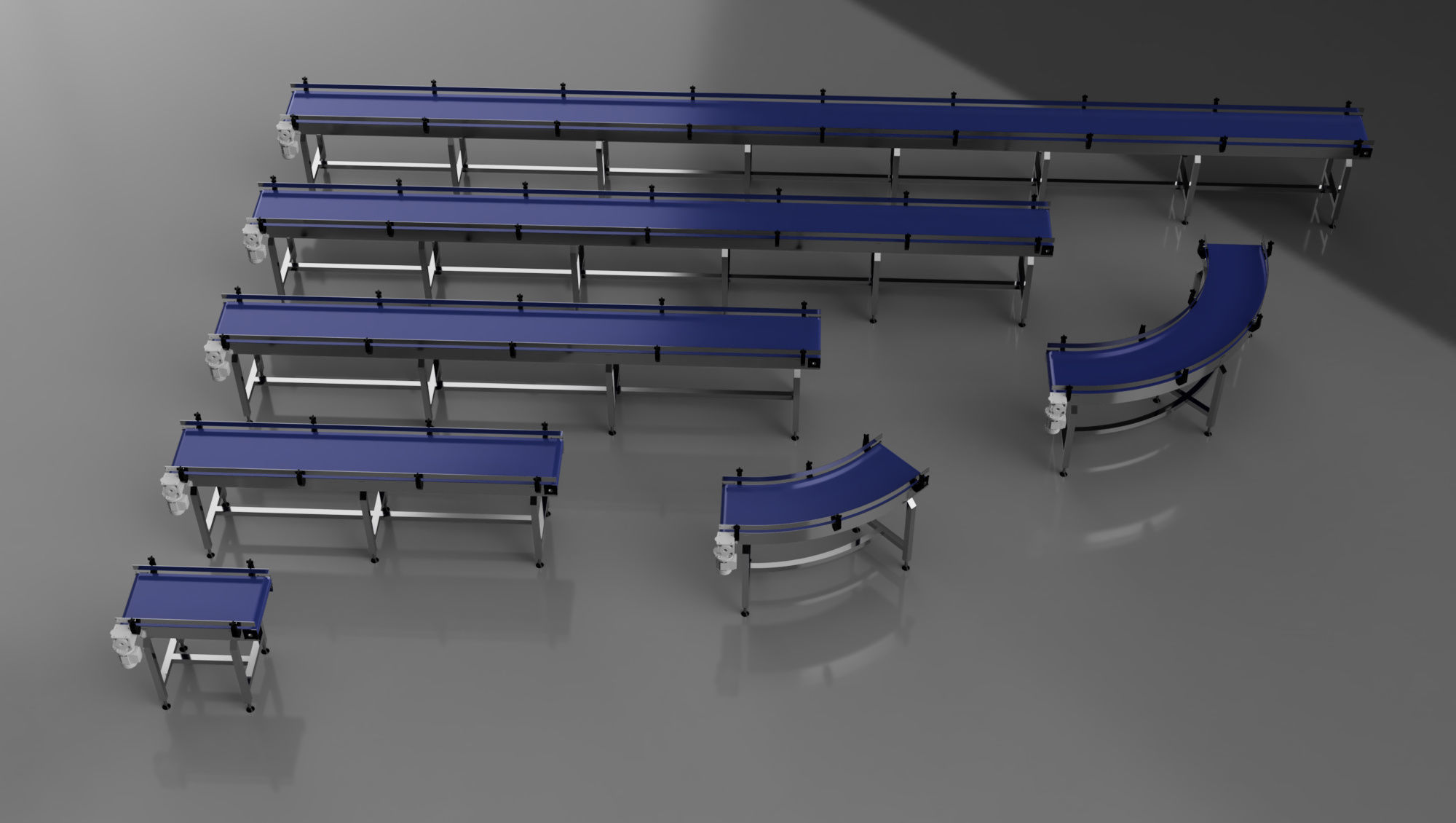 Conveyor Belt Bundle 3D Model 3D model_3