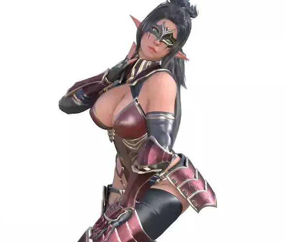Dark Elf in armor modeling