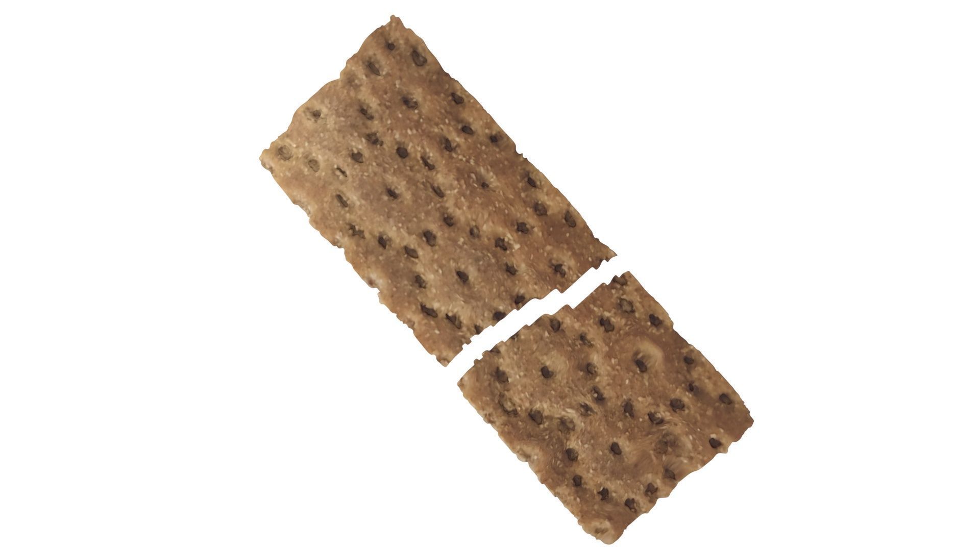 Broken Brown Cracker Bread 3D model_11