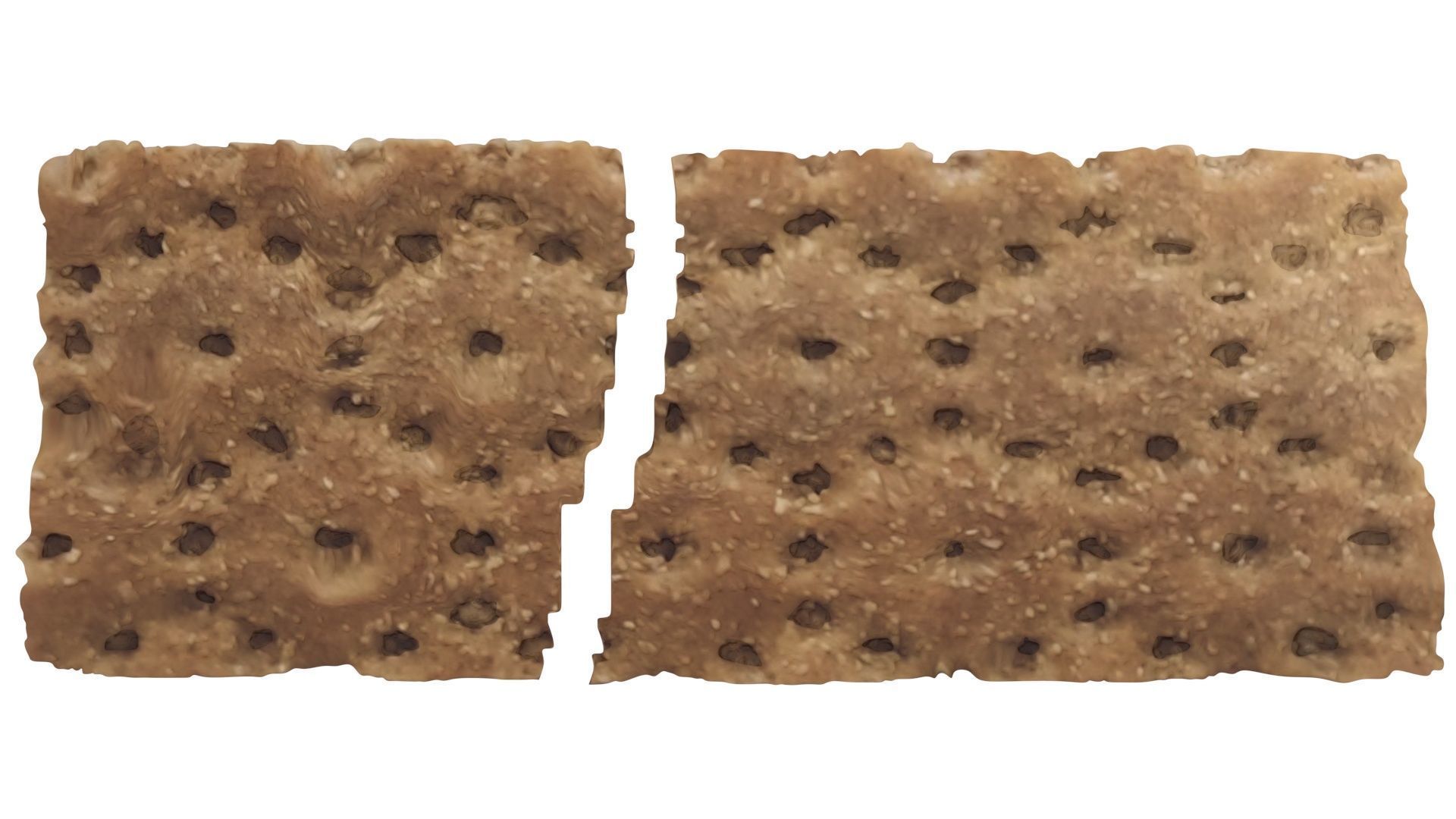 Broken Brown Cracker Bread 3D model_14