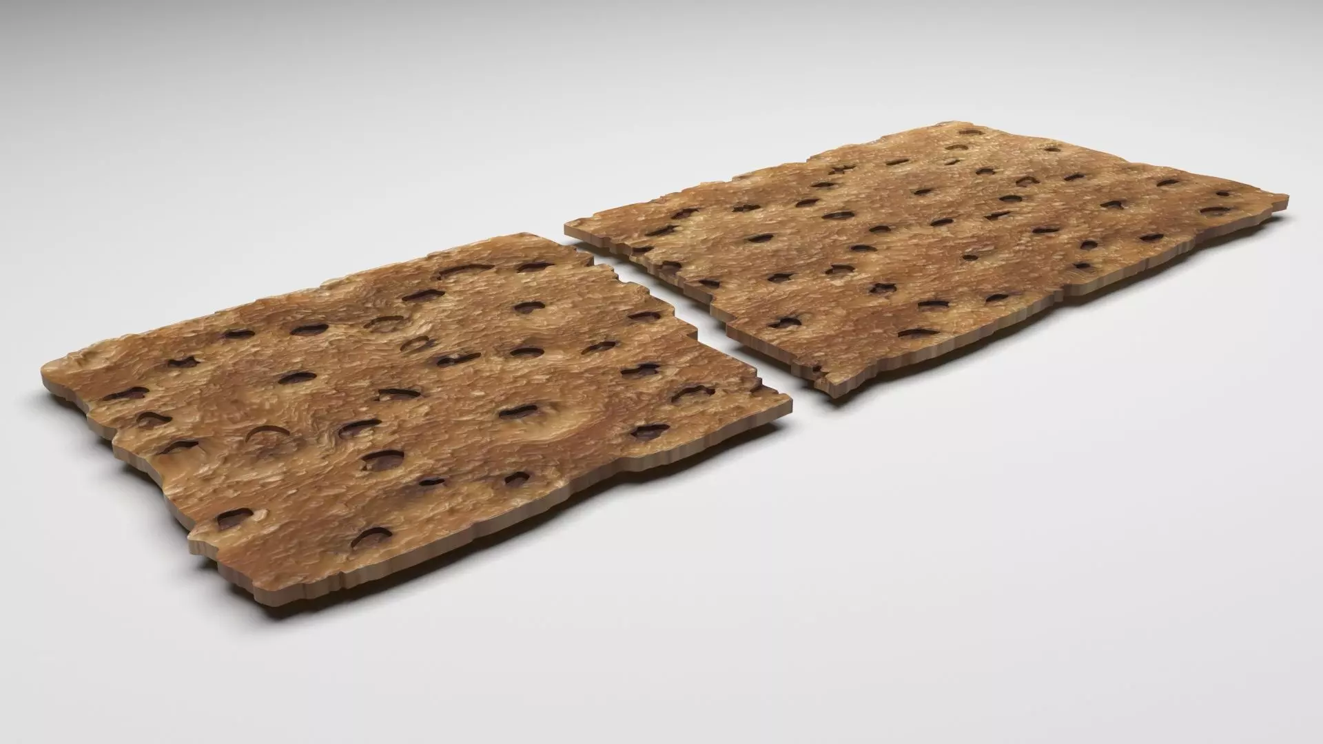 Broken Brown Cracker Bread 3D model_0