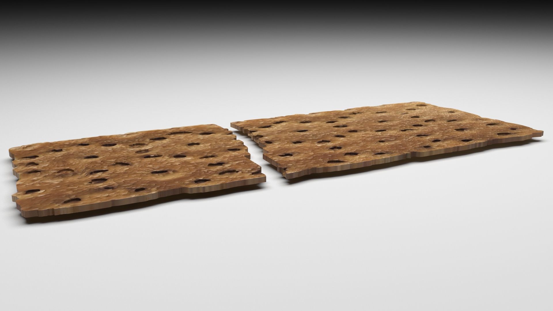 Broken Brown Cracker Bread 3D model_5