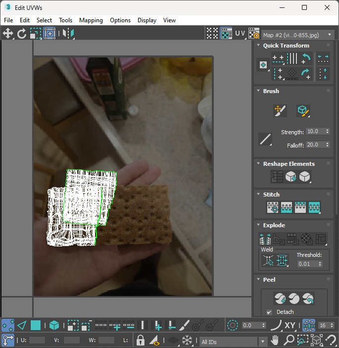 Broken Brown Cracker Bread 3D model_36