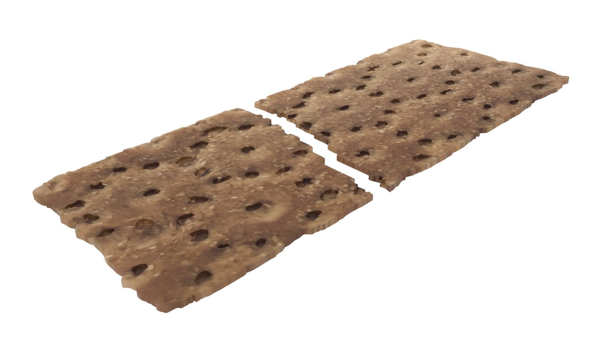 Broken Brown Cracker Bread 3D model_8