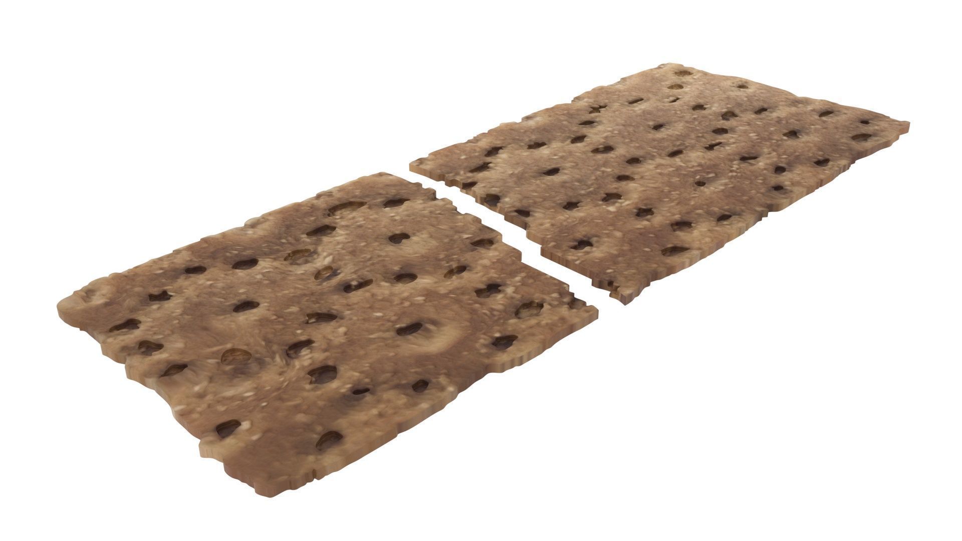 Broken Brown Cracker Bread 3D model_13