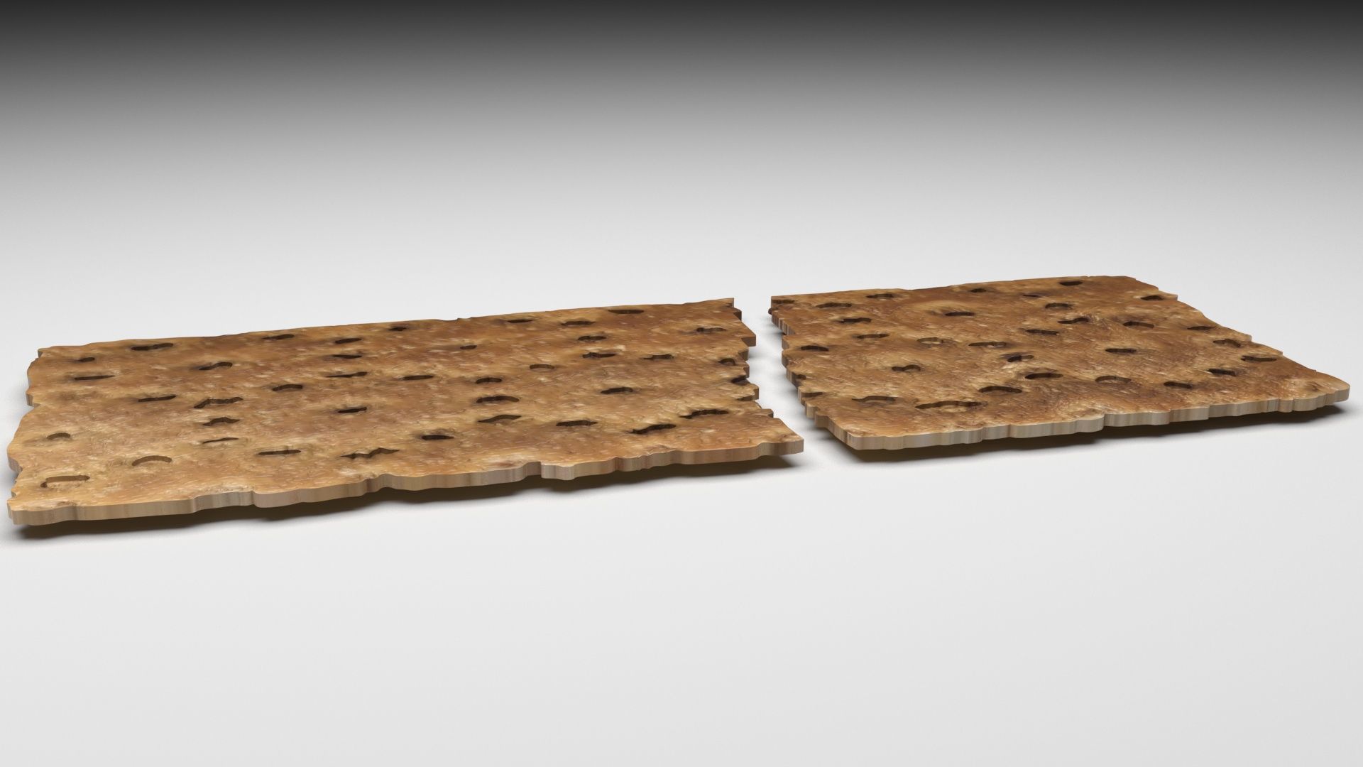 Broken Brown Cracker Bread 3D model_2