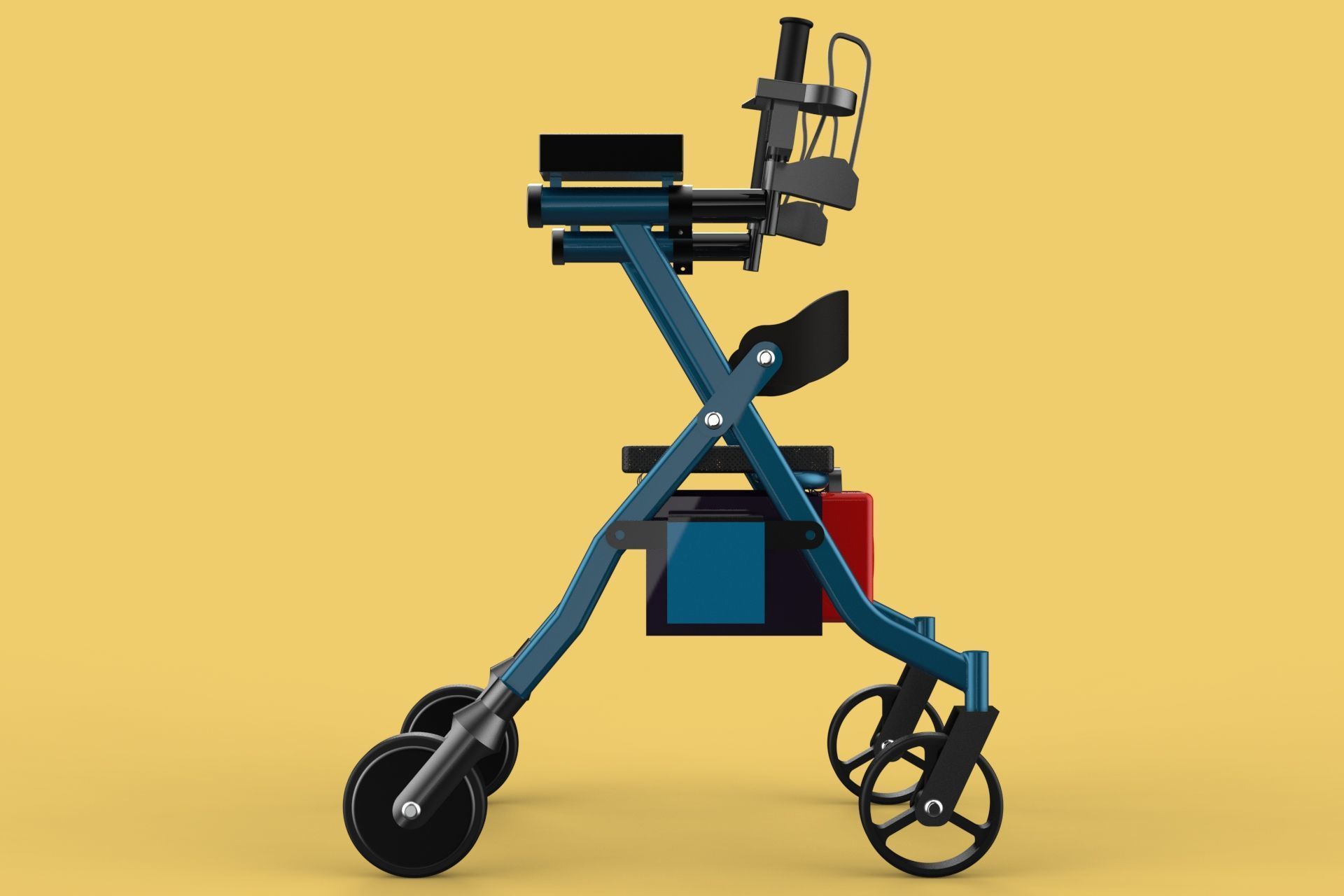 ELECTRIC ROLLATOR ROLLING WHEELED WALKER FOLDING WALKING FRAME 3D model_11