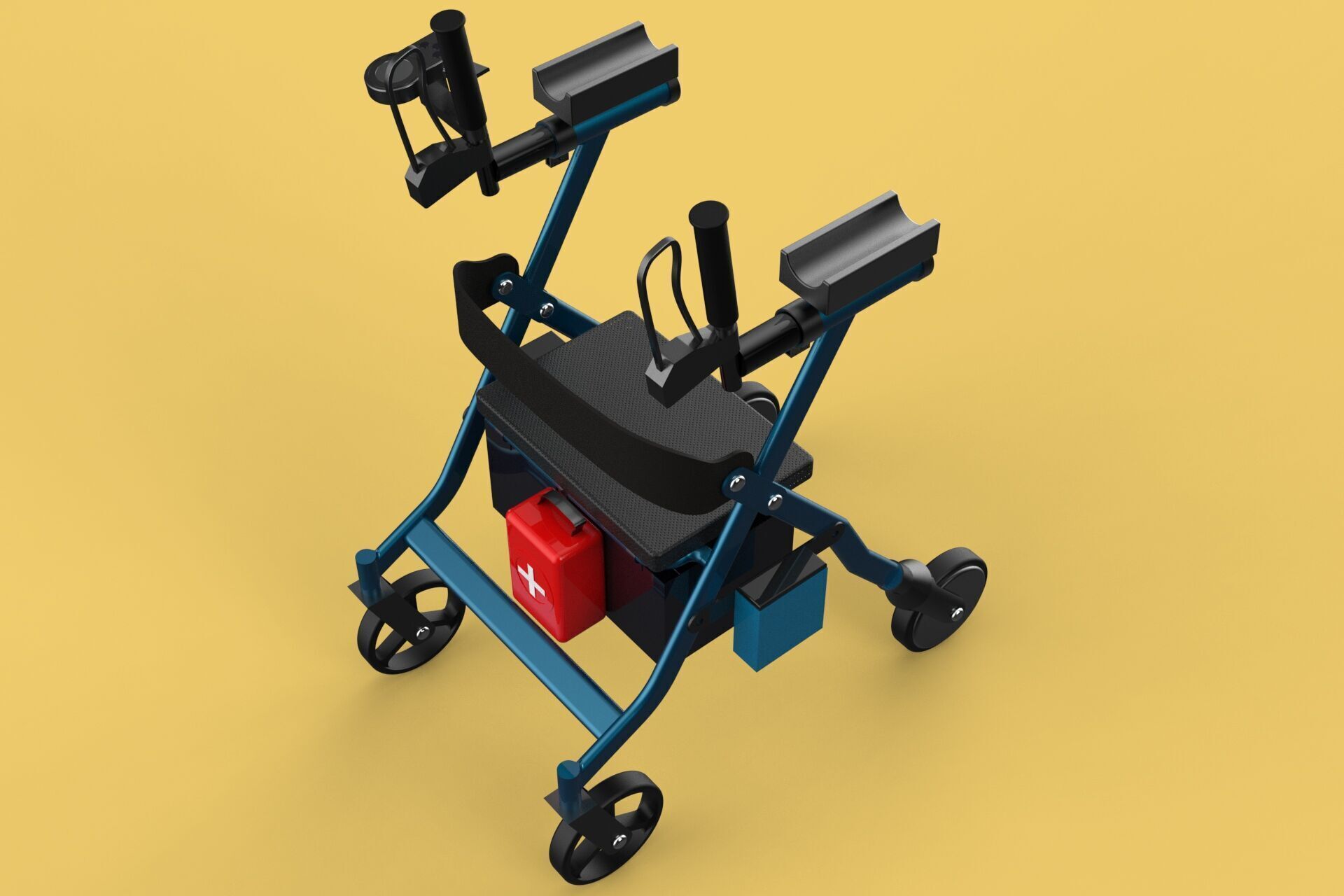 ELECTRIC ROLLATOR ROLLING WHEELED WALKER FOLDING WALKING FRAME 3D model_7