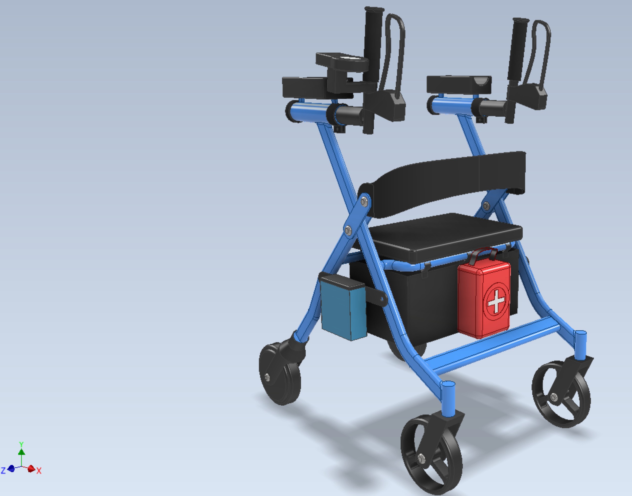 ELECTRIC ROLLATOR ROLLING WHEELED WALKER FOLDING WALKING FRAME 3D model_36