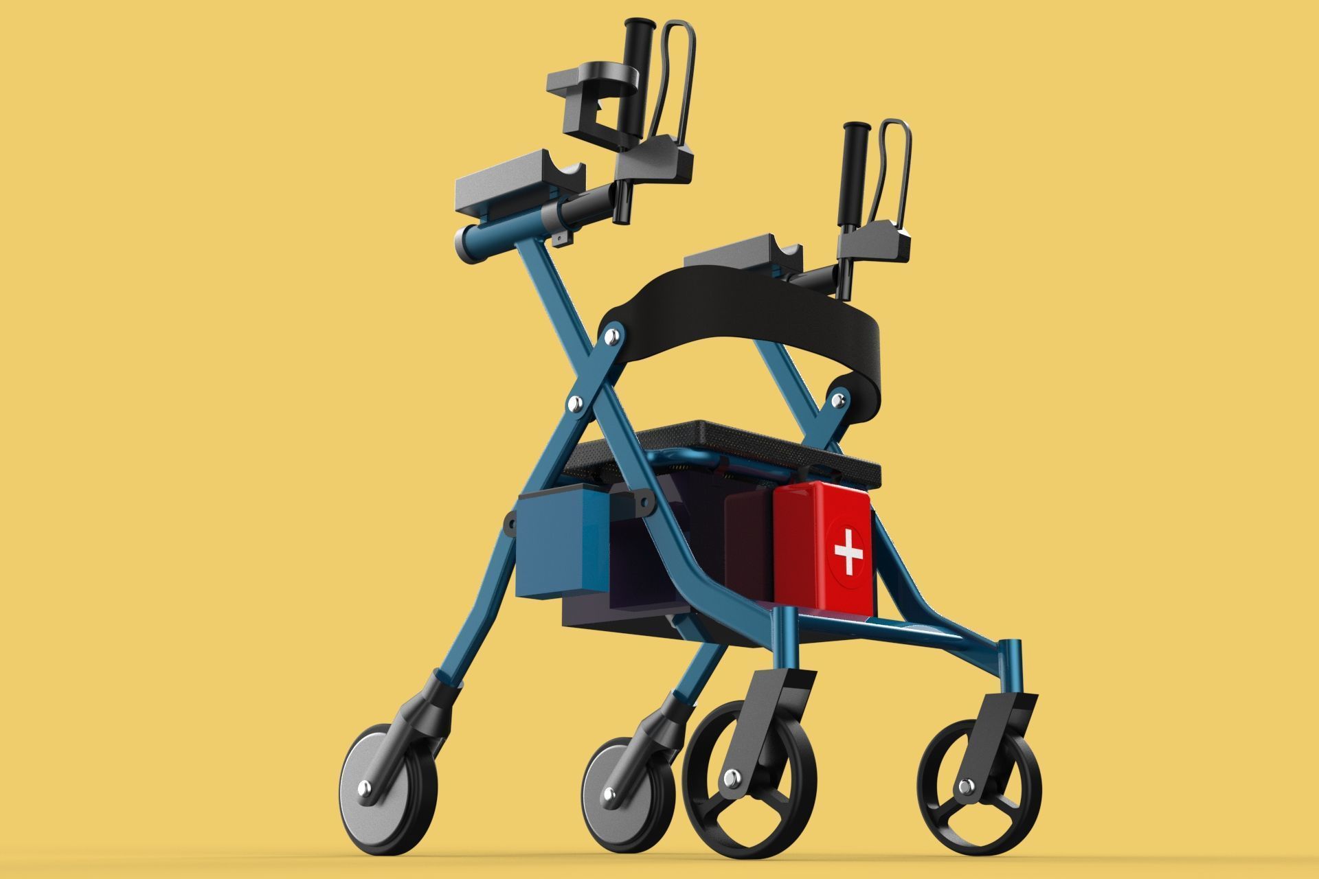 ELECTRIC ROLLATOR ROLLING WHEELED WALKER FOLDING WALKING FRAME 3D model_15