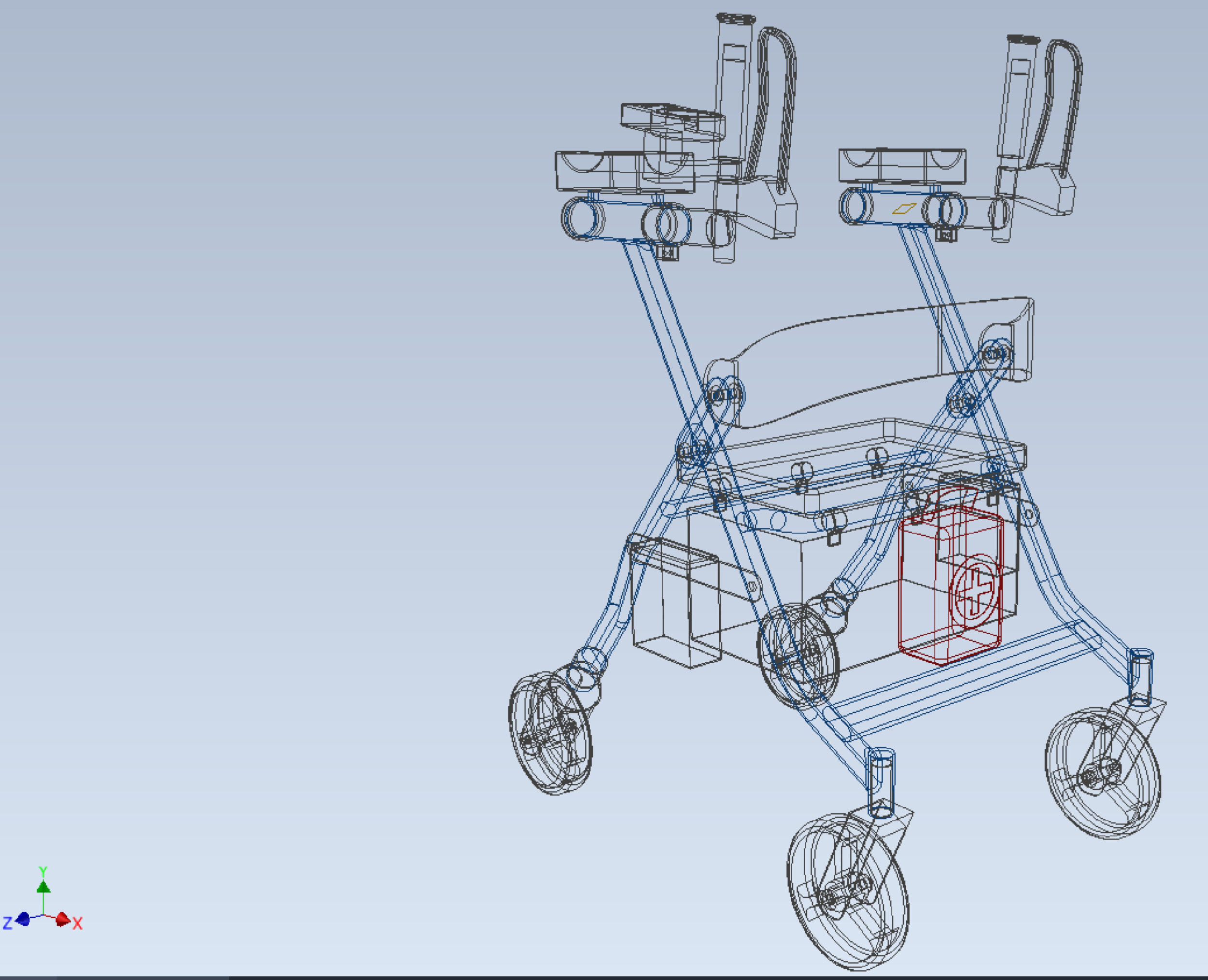 ELECTRIC ROLLATOR ROLLING WHEELED WALKER FOLDING WALKING FRAME 3D model_35