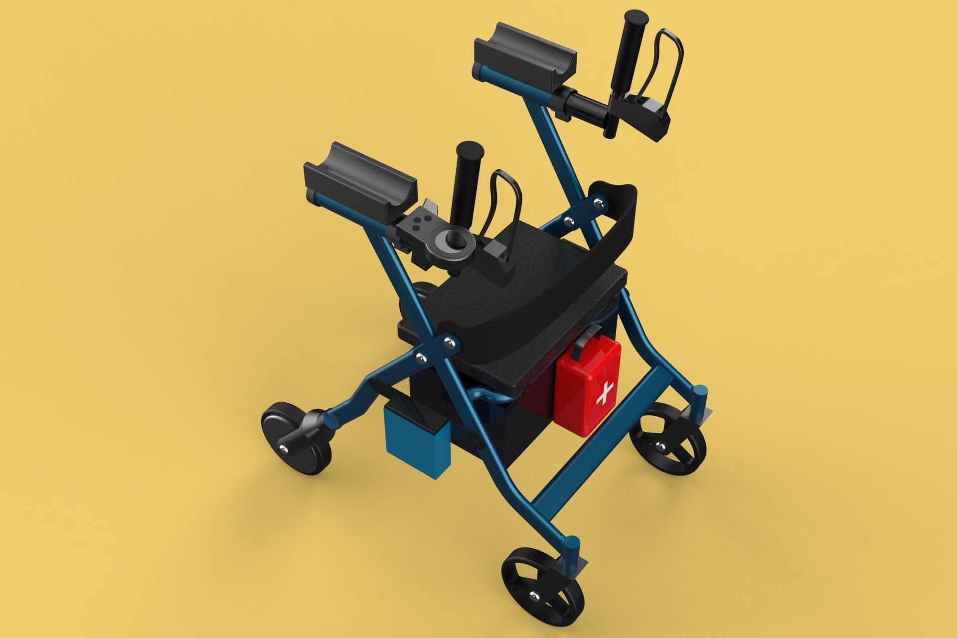 ELECTRIC ROLLATOR ROLLING WHEELED WALKER FOLDING WALKING FRAME 3D model_6