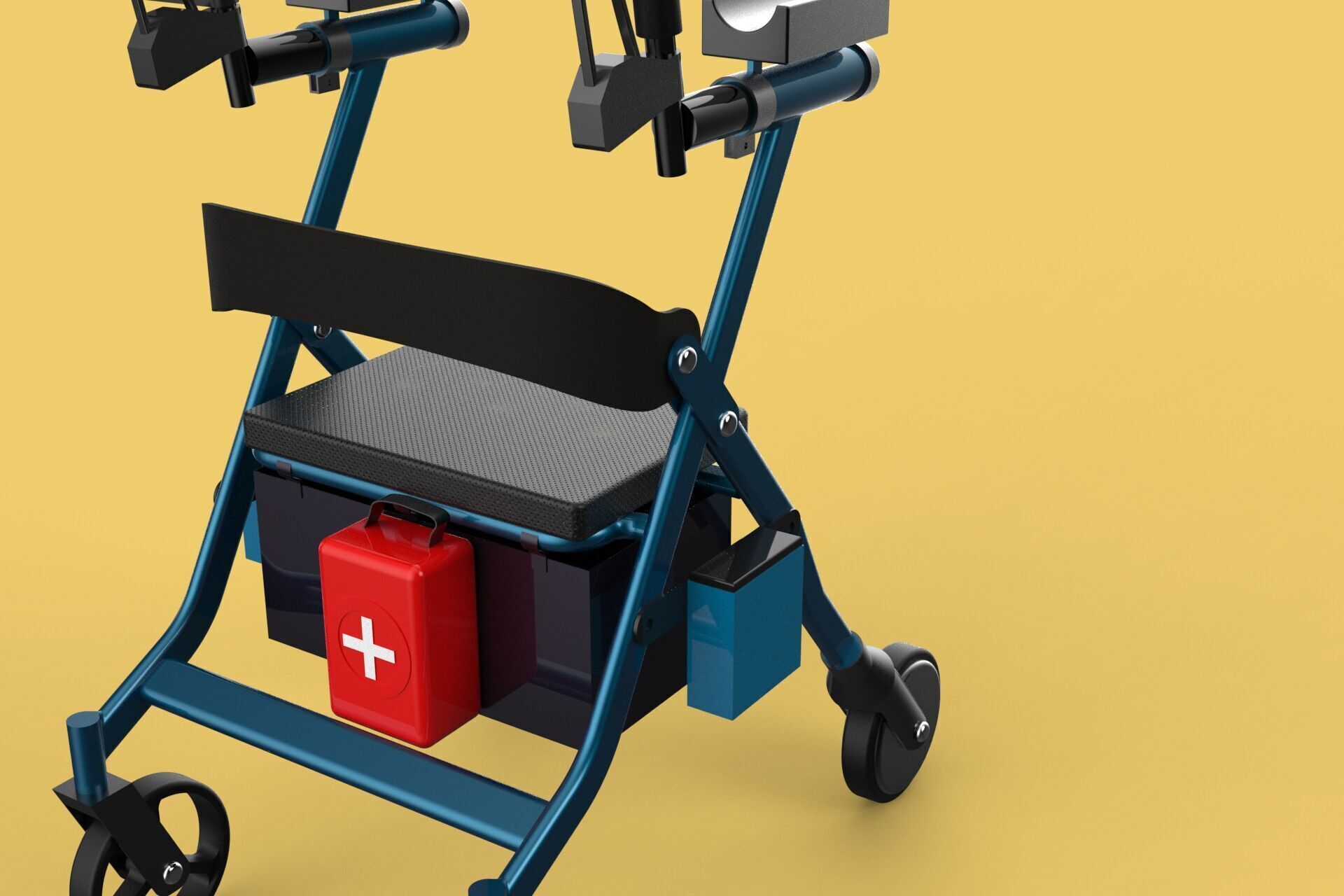 ELECTRIC ROLLATOR ROLLING WHEELED WALKER FOLDING WALKING FRAME 3D model_24